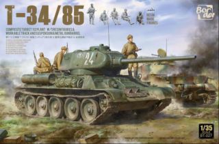 Border Model T-34/85 Composite Turret 112 Plant (5 Figurek. pohyblivé pásy a podvozek a kovová hlaveň) 1/35